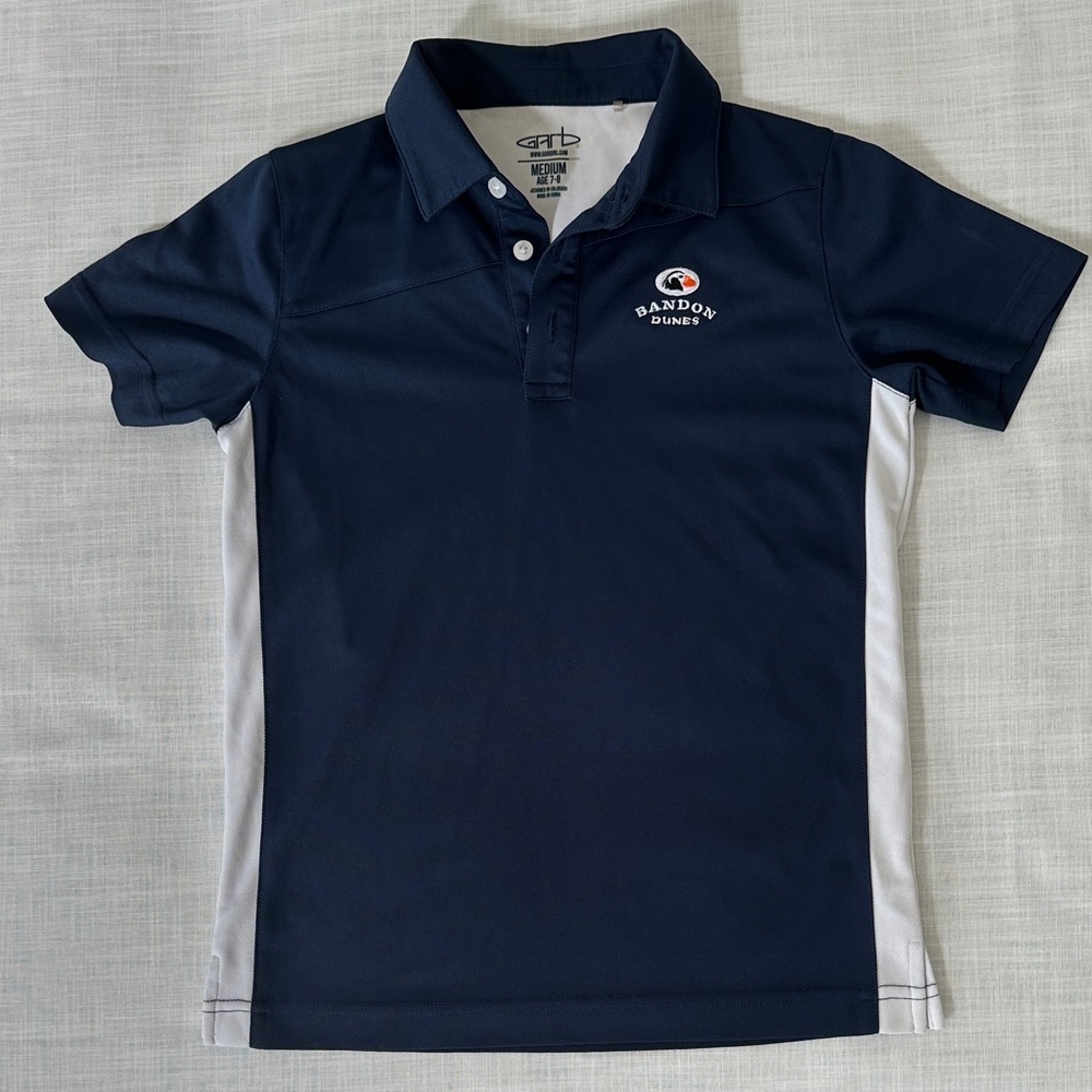 Bandon Dunes Kids Polo Shirt in Navy and White